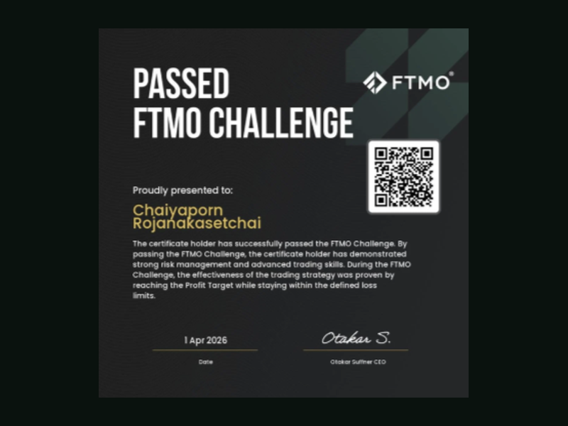 FTMO Challenge Passed Certificate